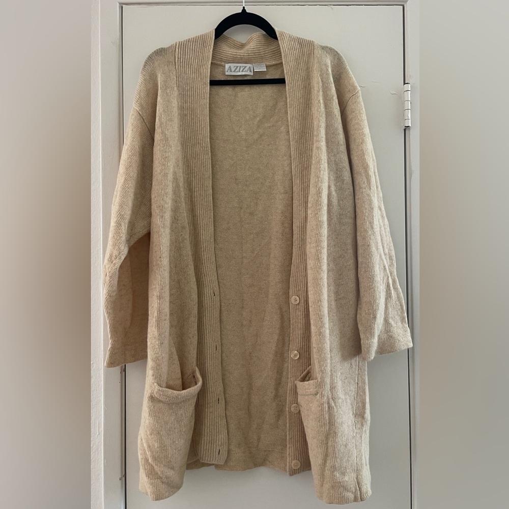Vintage Tan Cardigan with Pockets